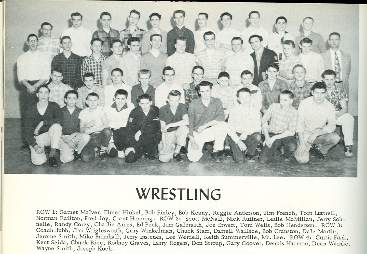 1957 varsity wrestling team 